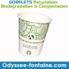 Carton de 3000 Gobelets a eau Recyclables, Biodégradables & Compostables