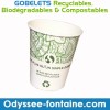Carton de 3000 Gobelets a eau Recyclables, Biodégradables & Compostables