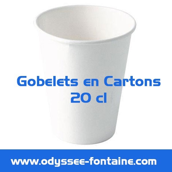 Gobelets a eau Carton  - 20cl x 27 en cartons