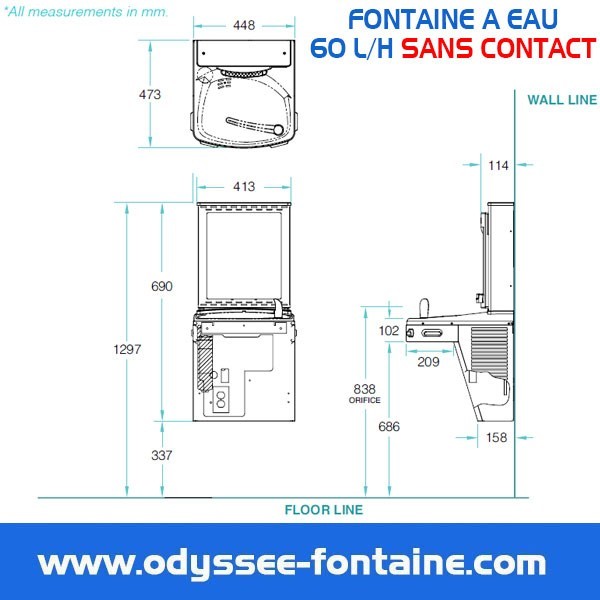 Station de remplissage de bouteilles d'eau / fontaine à eau Filtrine  B103-90-WC-MOD - Filtrine