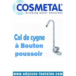 Robinet col de cygne à bouton poussoir